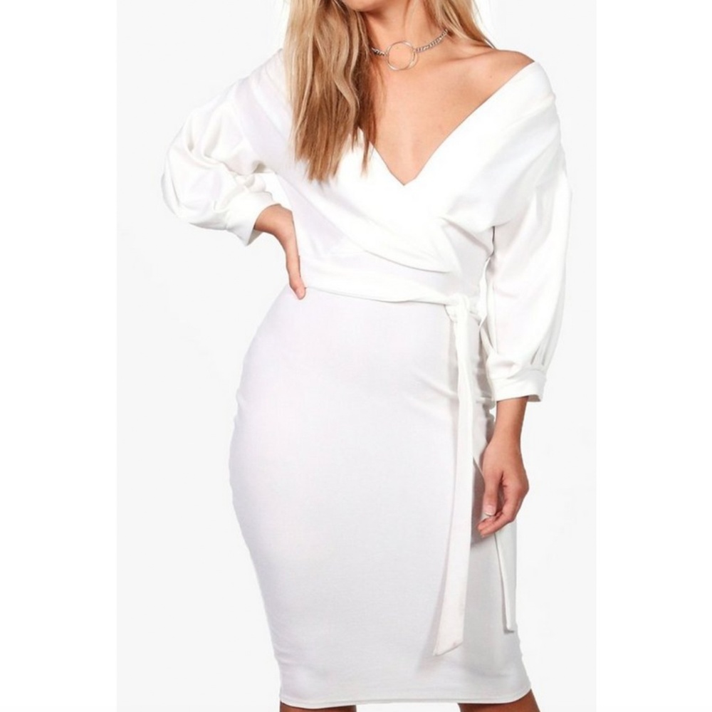 Boohoo Plus Size Off Shoulder Midi Dress Sz 18 NWT